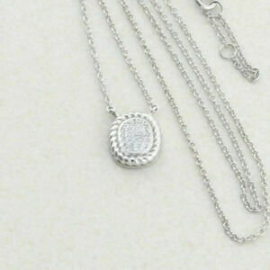 Sterling Silver CZ  Necklace 16 to 18 inch chain Adjustable